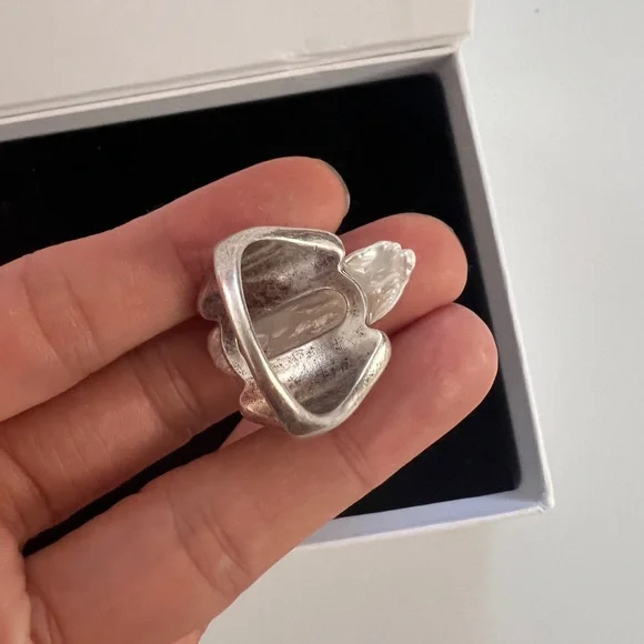 Free people Silver Baroque Pearl Statement Ring - Picture 8 of 12